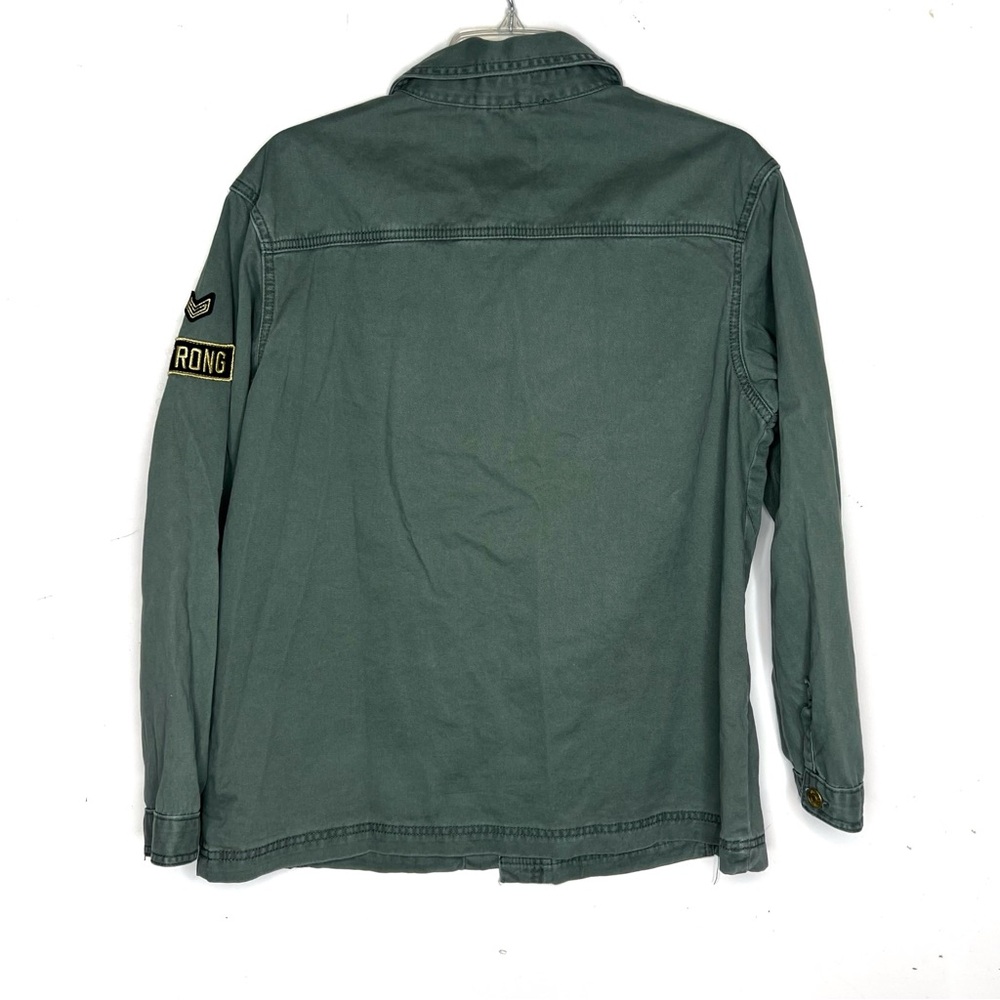 Justice Military Style Jacket Sequin Accents Green Size 18 Plus - Picture 5 of 5